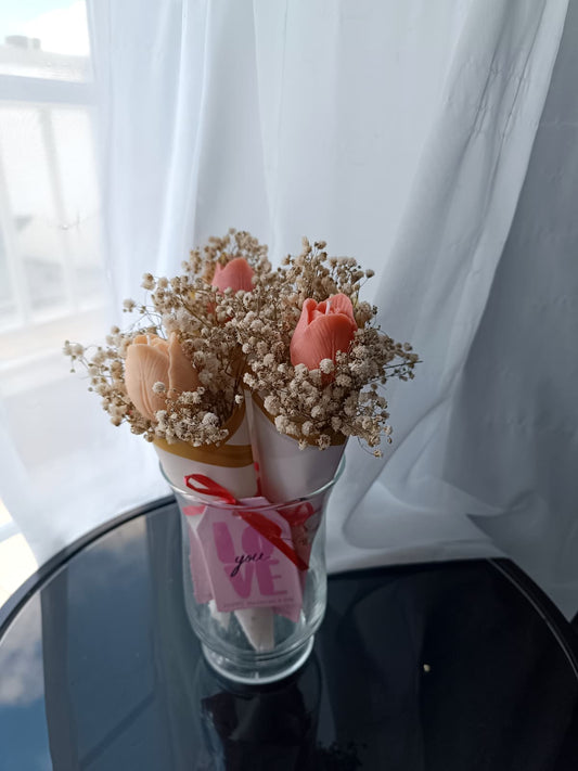 Single flower candle bouquets